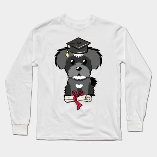 Funny schnauzer is graduating Long Sleeve T-Shirt